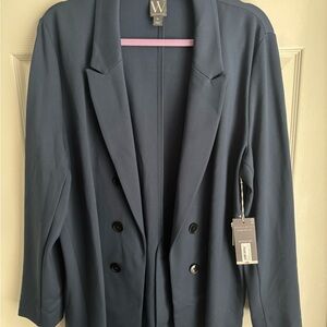 Worthington Navy Double-Breasted Blazer
